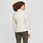 A New Day Women's Ribbed Side Insets Quilted Jacket