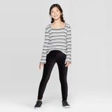 Art Class Girls' Long Sleeve Squareneck Top