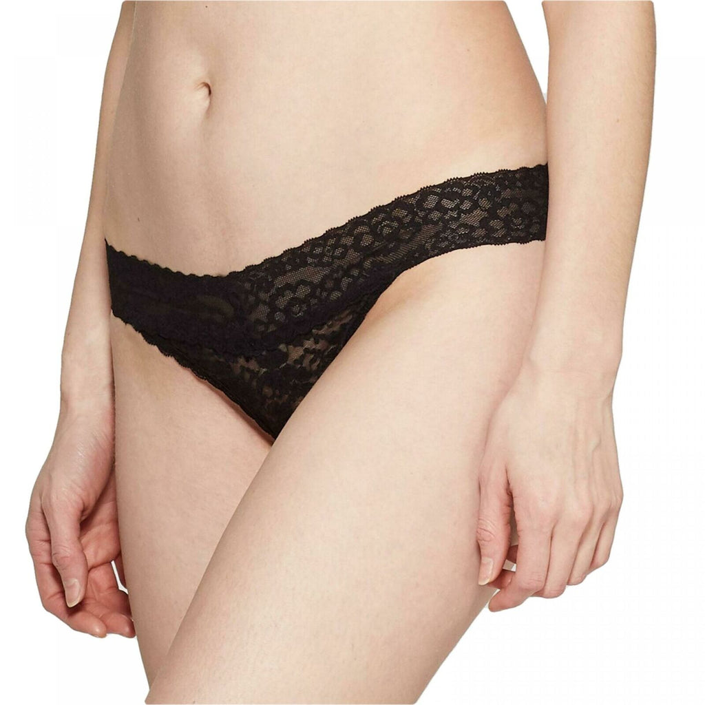 Auden Women's Cotton Ribbed Thong with Lace