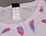 Modern Lux Women's Short-Sleeve Feather Print Graphic T-Shirt