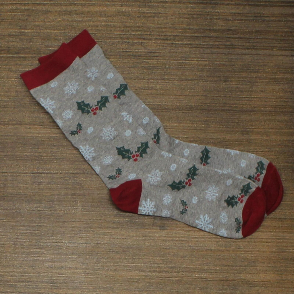 Club Room Mens Holiday Candy Cane and Lights Holly Leaves Crew