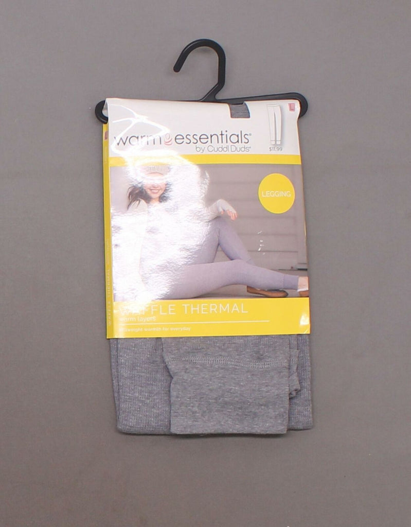 Warm Essentials by Cuddl Duds Women's Waffle Thermal Leggings - Graphite  Heather L