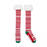 Wondershop Striped Naughty And Nice Knee High Socks With Faux Fur Cuff