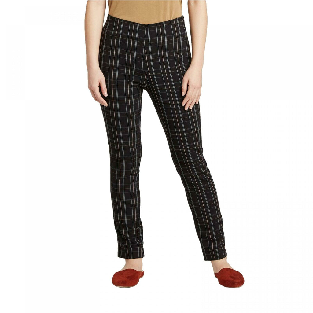 Women's High-Rise Plaid Ankle Length Pull-On Pants - A New Day