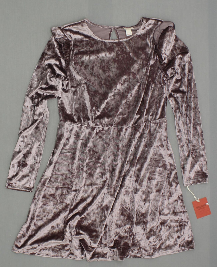Mossimo Women's Velvet Long Sleeve Ruffle Shoulder Fit & Flare Dress –  Biggybargains