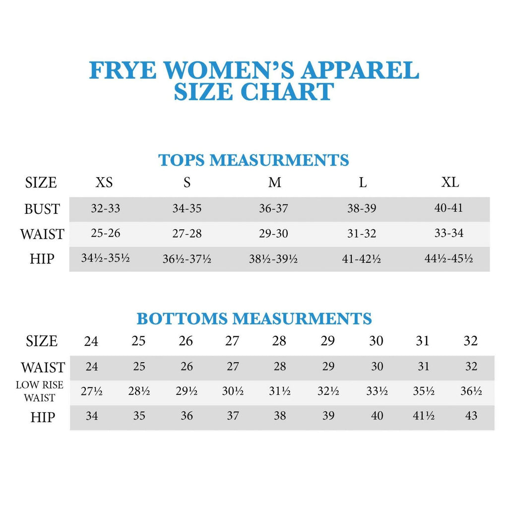 frye size chart