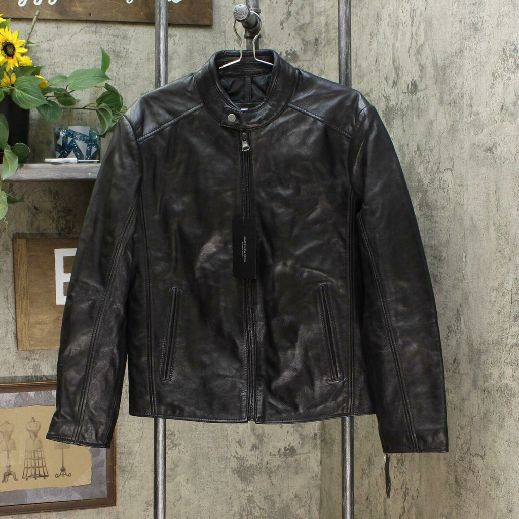 Marc New York Men's Leather Moto Jacket Black