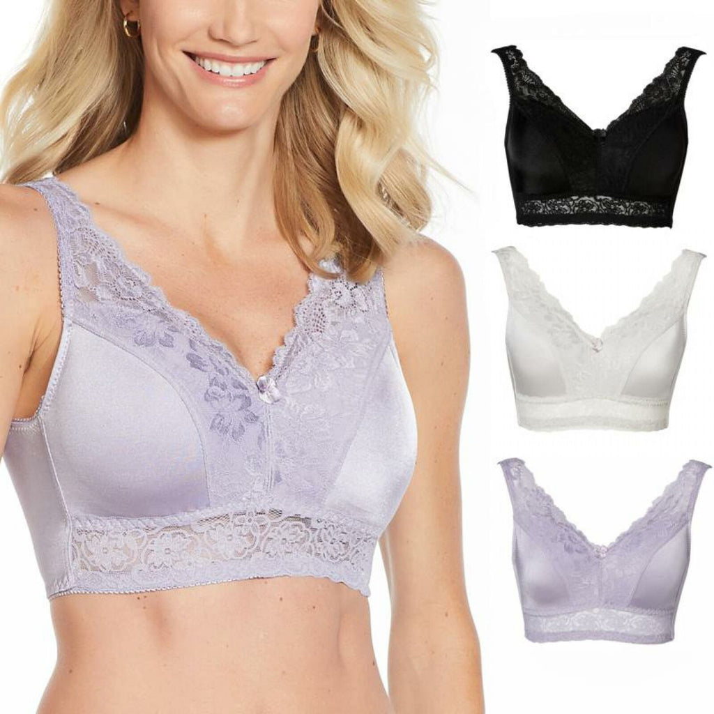 Rhonda Shear 3-pack Betty Pin-Up Bra with Pads and Adjustable