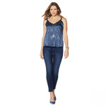 Colleen Lopez Women's Embossed Tank Top with Scalloped Neckline