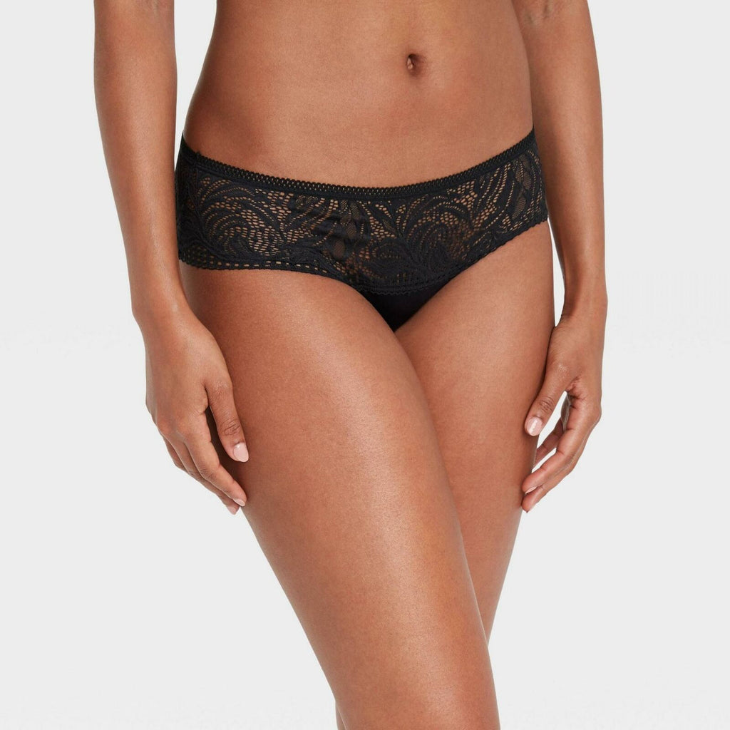 Auden Women's Seamless Hipster Bikini Panty Mid Rise Underwear Black XS NWT  