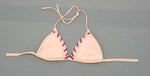 Xhilaration Women's Triangle Bikini Swim Top with Rivets and Laced Edge Pink M