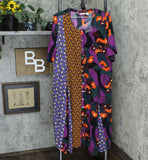 LOGO by Lori Goldstein Women's Woven Mixed Print Dress