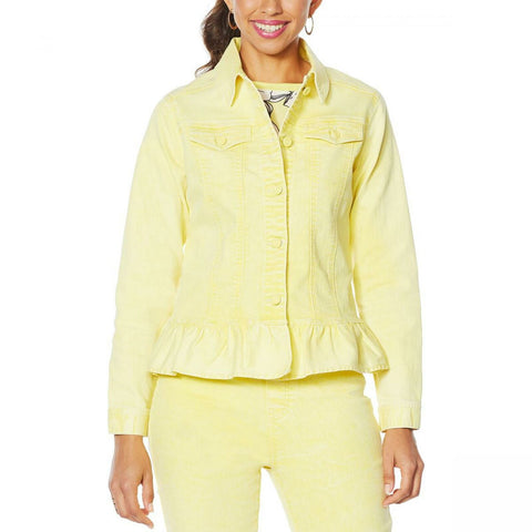 Vero Moda Hot Soya Denim Jacket in Yellow | iCLOTHING - iCLOTHING