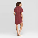 Universal Thread Women's Short Sleeve Collared At Knee Mini Shirtdress