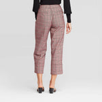 Who What Wear Women's Plaid Mid Rise Wide Leg Pants