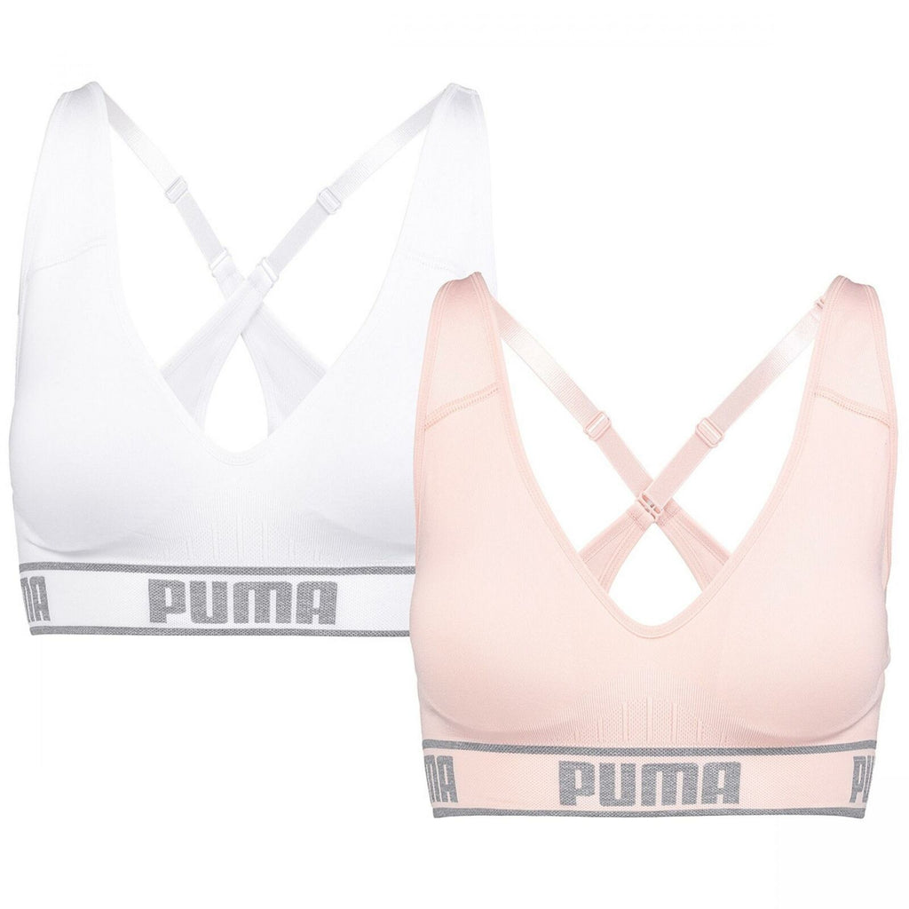 Puma PUMA Womens Seamless Sports Bra, greyBlack, Small