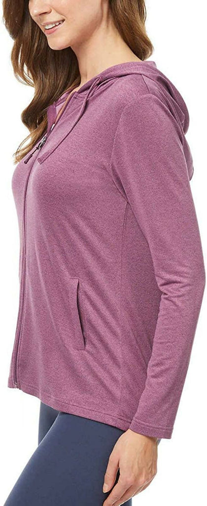 32 Degrees Cool Women's Ultra Soft Full Zip Hoodie Purple XL