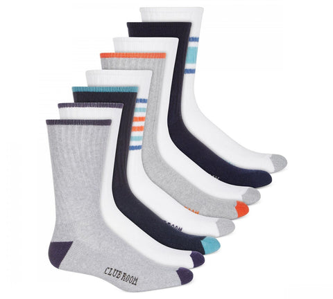 Club Room Men's 8 Pack Pairs Assorted Crew Socks