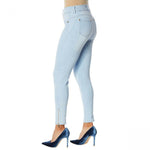 IMAN City Chic 360 Slim Skinny Jeans With Ankle Zippers Chambray 10