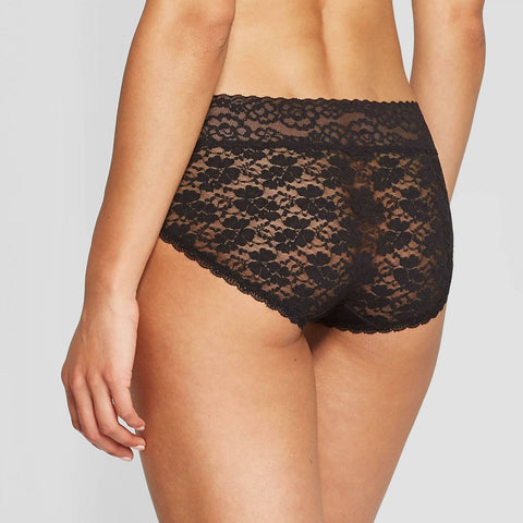 Women's Cotton Hipster Underwear With Lace Waistband - Auden