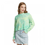 Wild Fable Women's Long Sleeve Crewneck Tie Dye Thermal Boxy T-Shirt