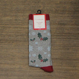 Club Room Mens Holiday Candy Cane and Lights Holly Leaves Crew Socks