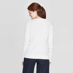 A New Day Women's Ribbed Cuff Crewneck Pullover Sweater