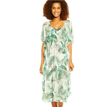 Kona Sol Women's Midi Length Kaftan Cover Up Dress