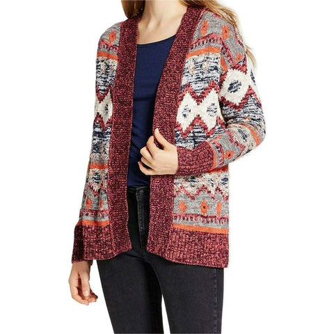 Mossimo Women's Patterned Sweater Cardigan Multi-Color XS