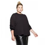 Ava & Viv Women's Plus Size Long Sleeve Crewneck Smocked Top