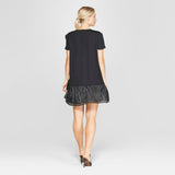 Who What Wear Women's Short Sleeve Organza Ruffle Mini Dress