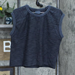 Universal Thread Women's Sleeveless Ribbing Sweatshirt Black L