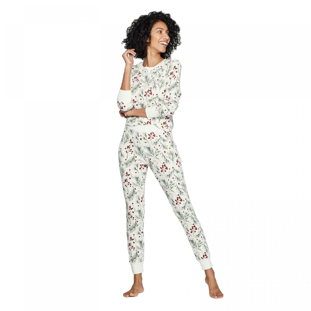 Women's Polyester Leopard Print-Stars Above Pajama Top and Pants