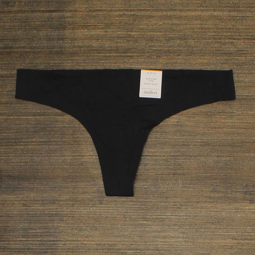 Women's Bonded Micro Thong Low Rise Jersey - Auden (S (4-6), Black