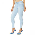 IMAN City Chic 360 Slim Skinny Jeans With Ankle Zippers Chambray 10