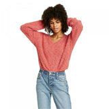 Wild Fable Women's Long Sleeve V-Neck Fuzzy Sweater