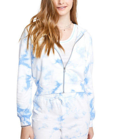 Sundown by Splendid Juniors' Joey French Terry Full Zip Tie-Dyed Hoodie