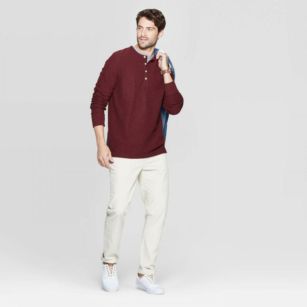 Men's Long Sleeve Textured Henley Shirt - Goodfellow & Co™ : Target