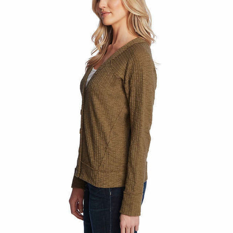 Two by Vince Camuto Women's Slub Knit V-Neck Cardigan Sweater