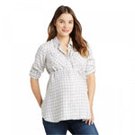 Isabel Maternity by Ingrid & Isabel Long Sleeve Collared Button Down Tunic Shirt