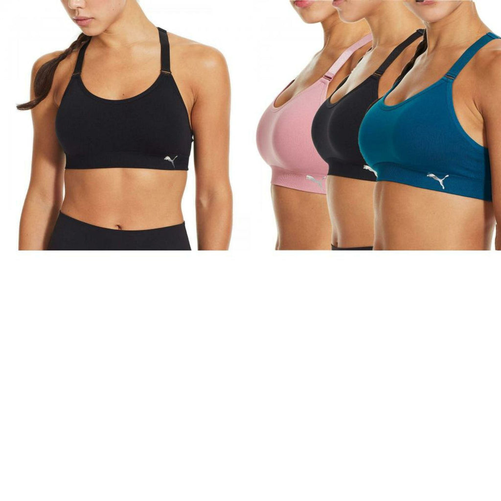 PUMA- Women's Removable Cups Racerback Sports Bra 2 Pack Medium Pink/White  : : Clothing, Shoes & Accessories