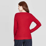 A New Day Women's Ribbed Cuff Crewneck Pullover Sweater