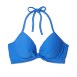 Shade & Shore Women's Light Lift Twist-Front Textured Bikini Top