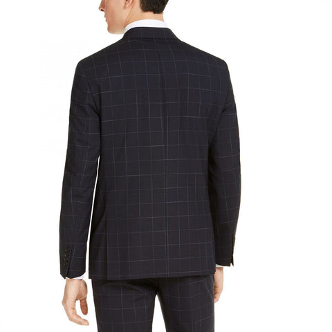 Calvin Klein Men s X Fit Extra Slim Stretch Wool Suit Jacket Navy Blue Biggybargains