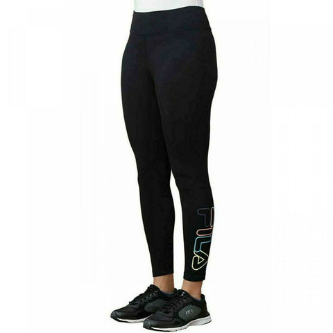 Fila Women's Cotton Blend High Waisted 7/8 Leggings. 1383811 Black Lar –  Biggybargains